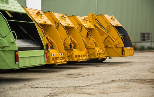 Residents arranging furniture for disposal in Woodgreen